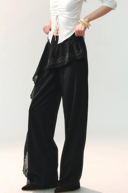 Mulberry Silk Asymmetrical Wide-Leg Pants