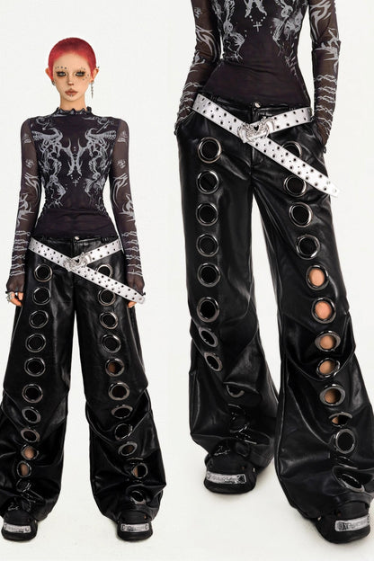 Personality Dark Punk Leather Trousers