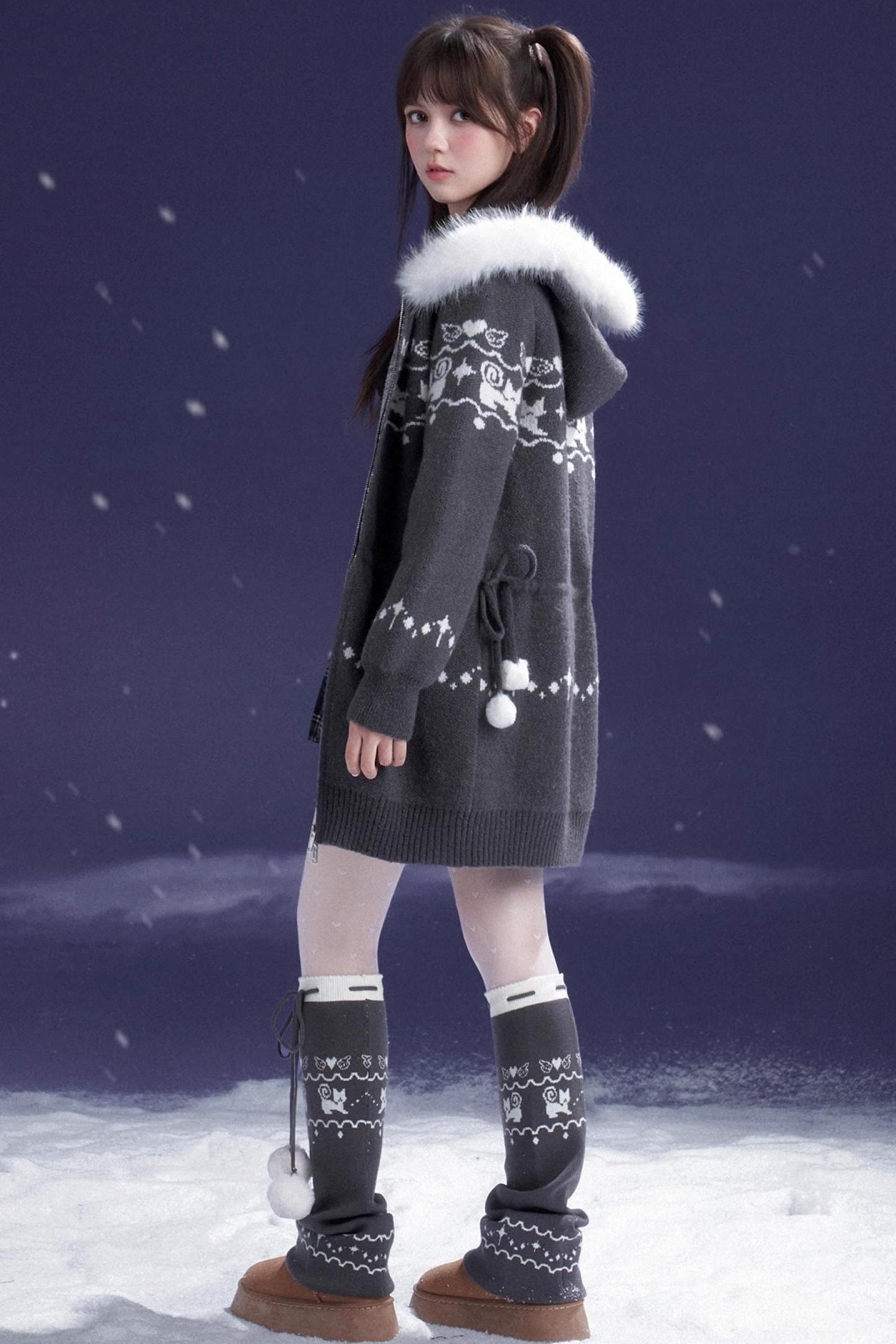 Fair Isle Knit Snow Socks Covers