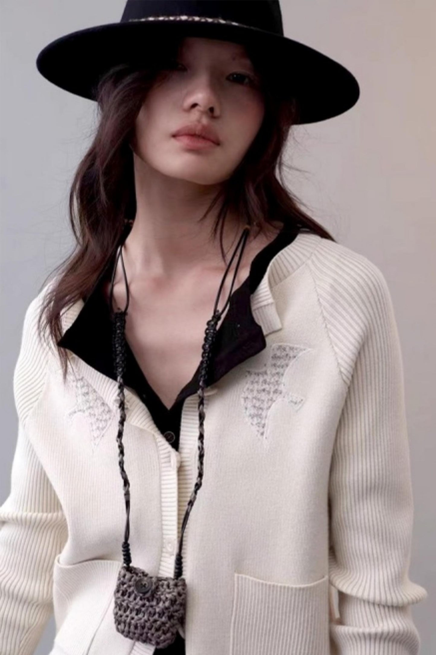 Patch Embroidered Knitted Cardigan