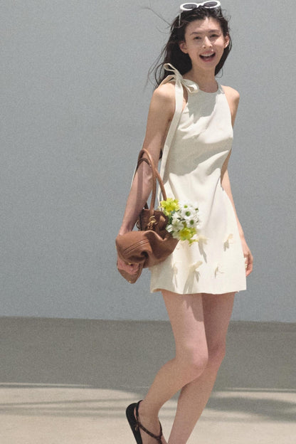 Floral Ribbon Waist Dress