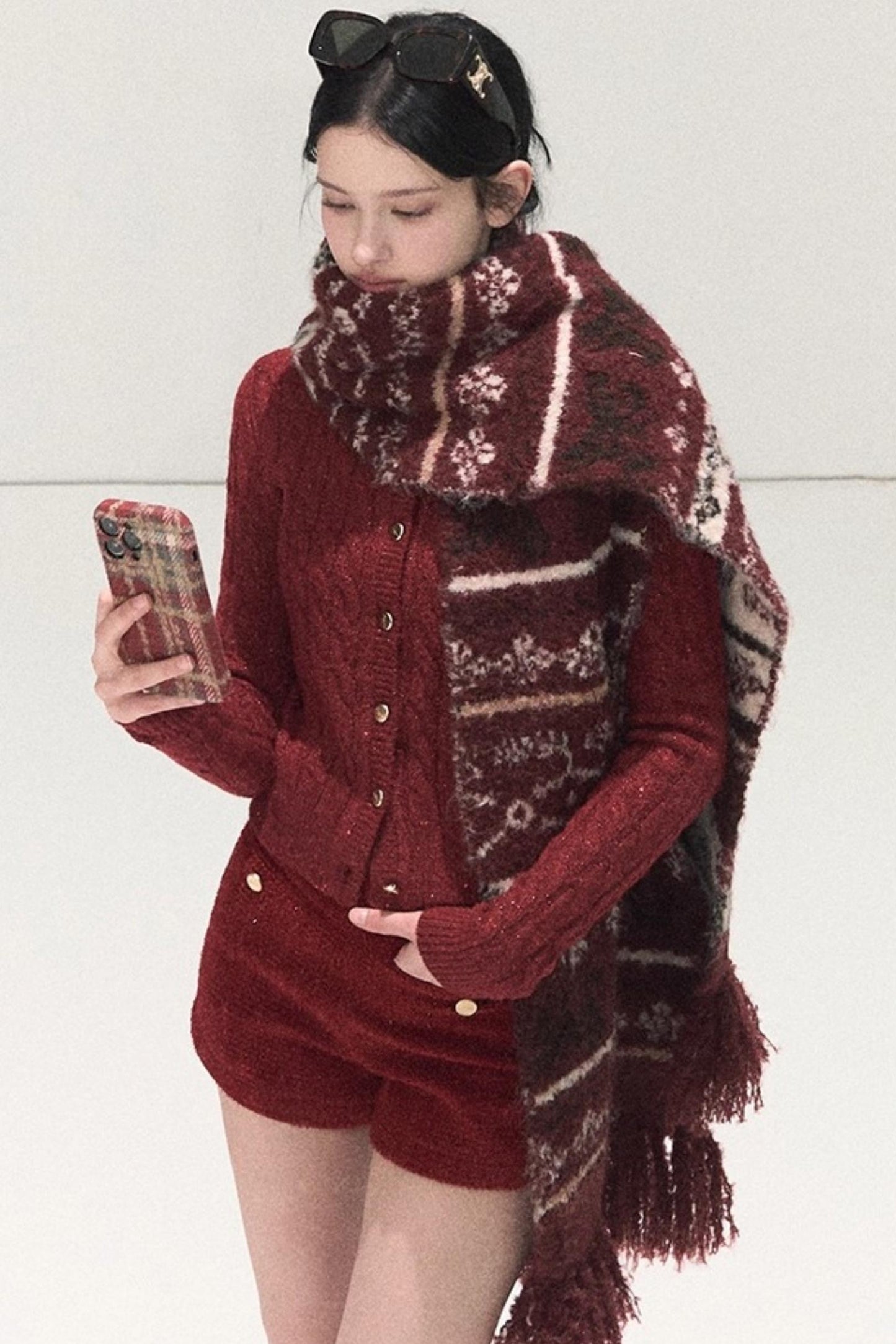 Handmade Wool Fair Isle Scarf