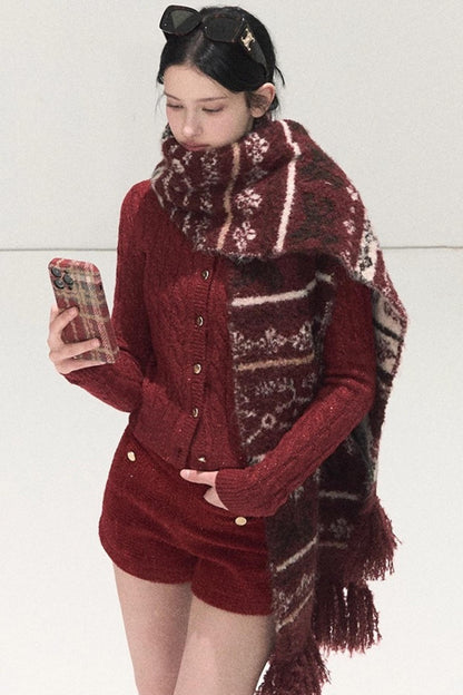 Handmade Wool Fair Isle Scarf