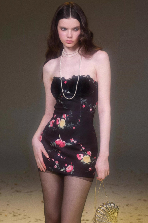 Printed Woolen Tube Dress Set-Up