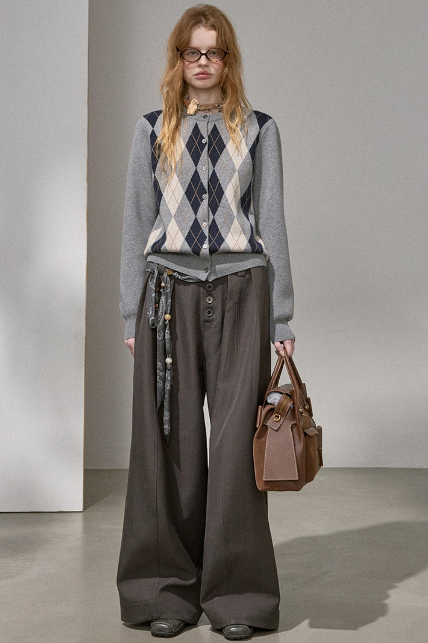 Retro Color-Blocked Knitted Top