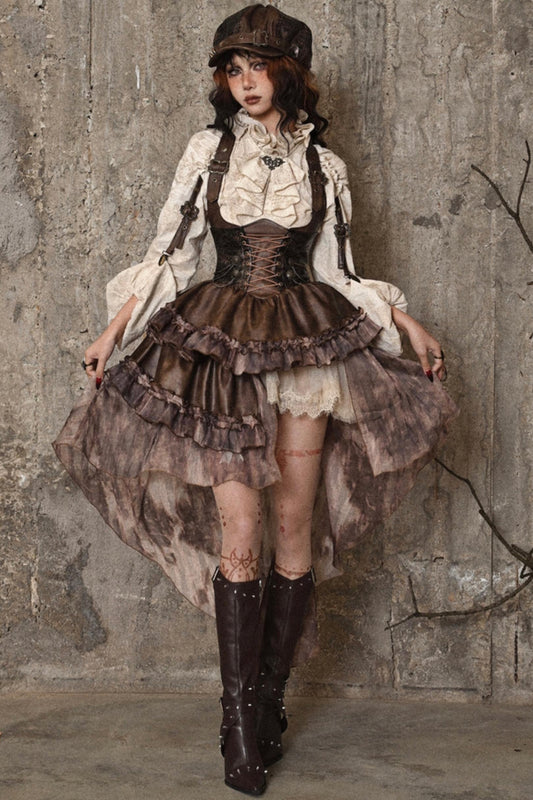 Halloween Steampunk Suspender Skirt