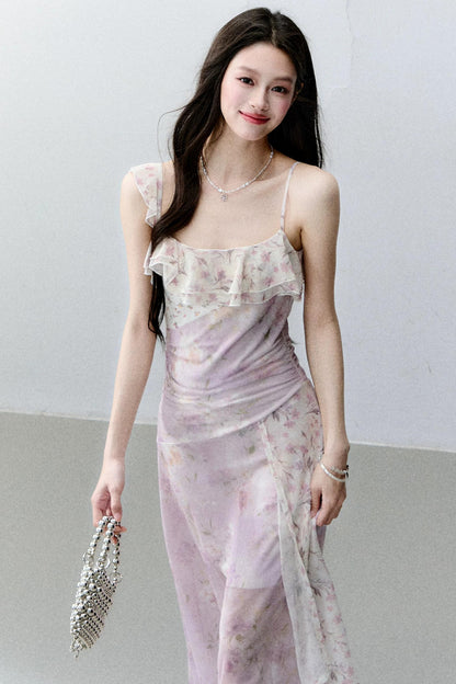 Wisteria Mesh Slip Dress
