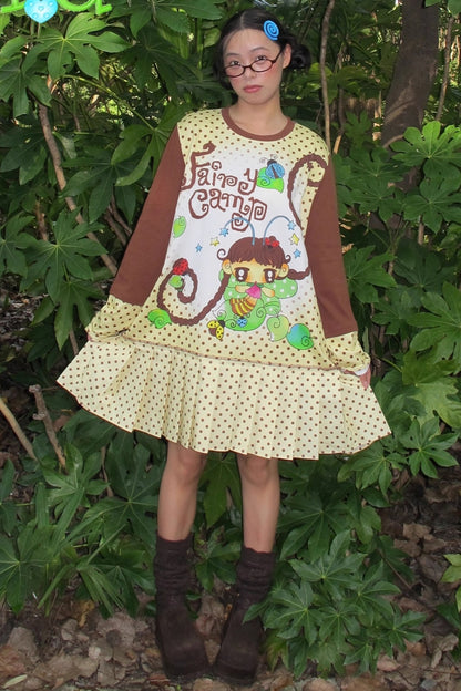 Fairy Camp Beige Pleated Dress