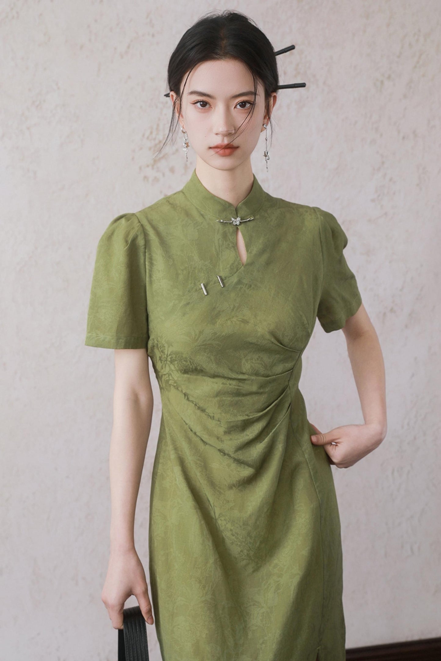 Plum Jacquard Tencel Dress