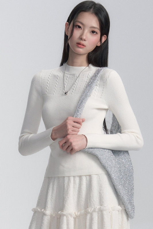 Slim Fit Layered Knit Sweater Top