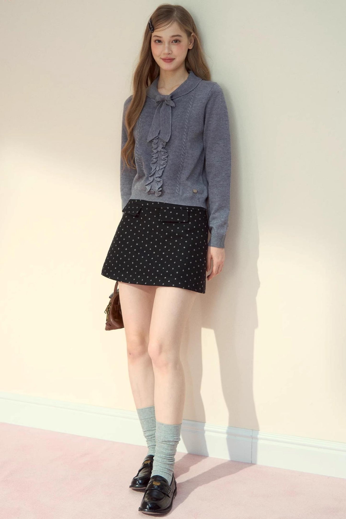 Forest Gray Lace Knit Sweater