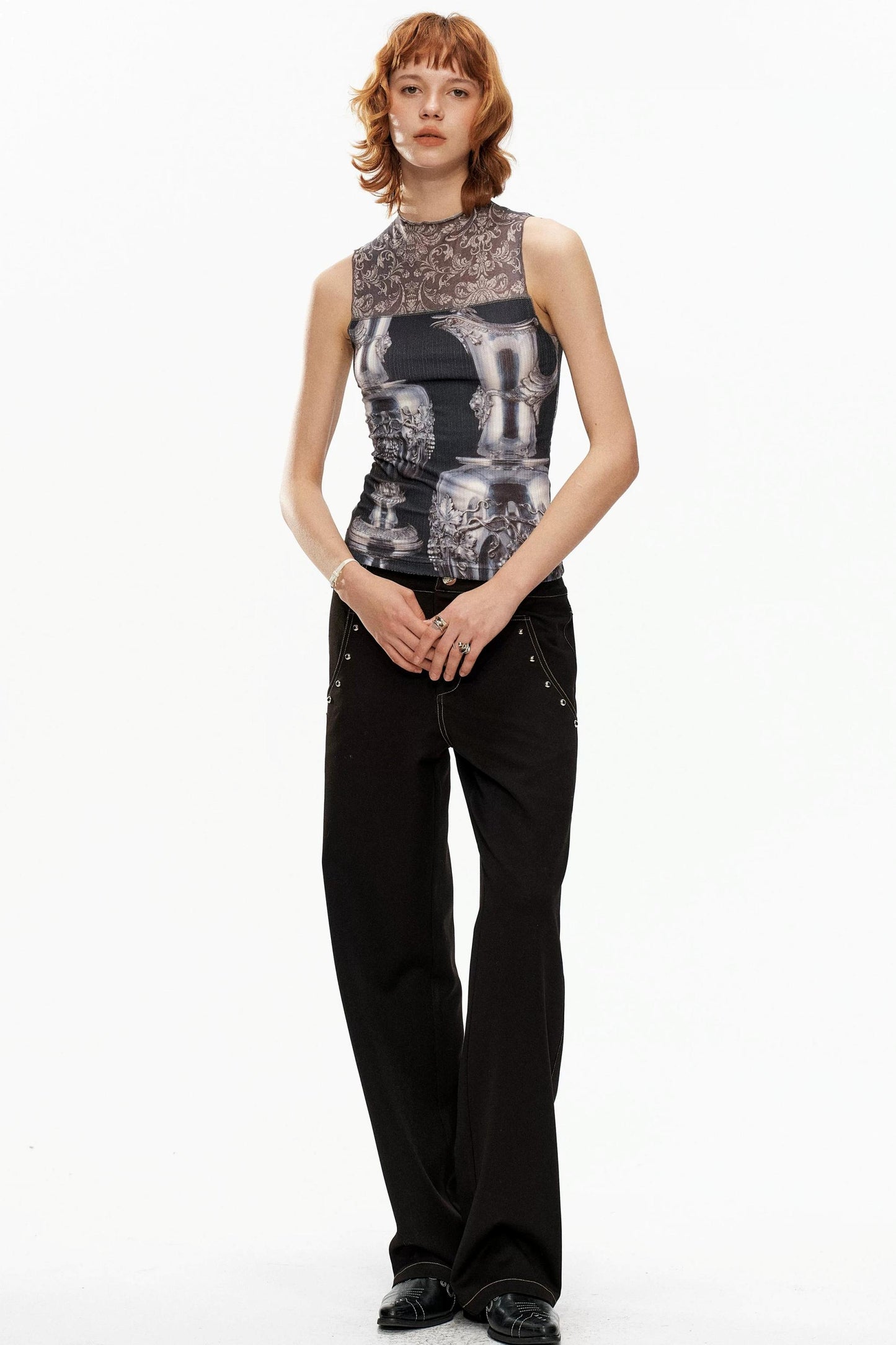 Silver Wine Bottle Patchwork Vest