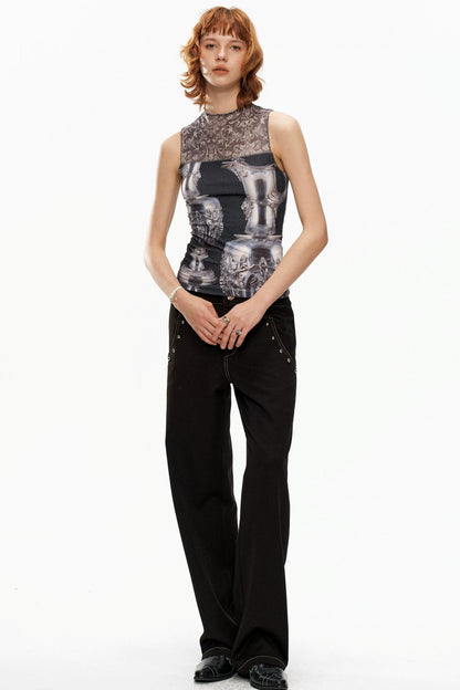 Silver Wine Bottle Patchwork Vest