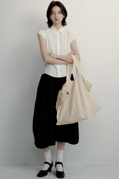 Elegant Black Lantern Skirt