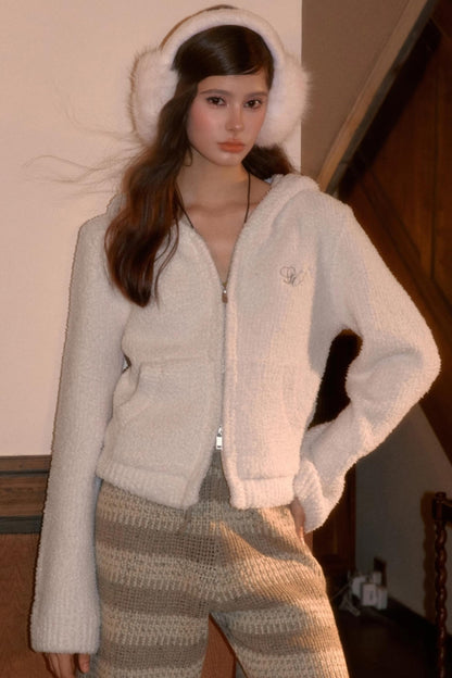 Youthful Fluffy Hooded Jacket