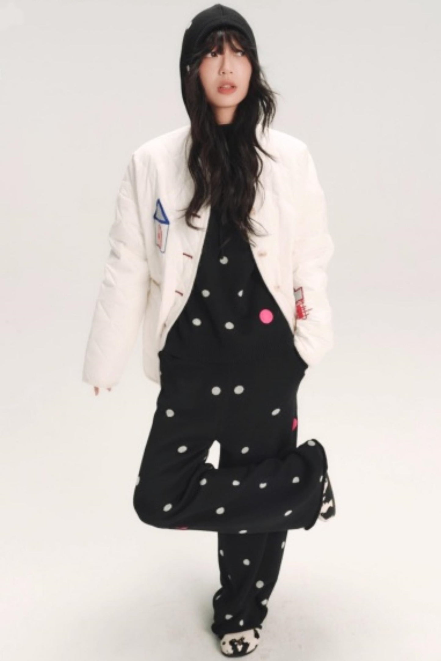 Colorful House Hooded Knit Sweater