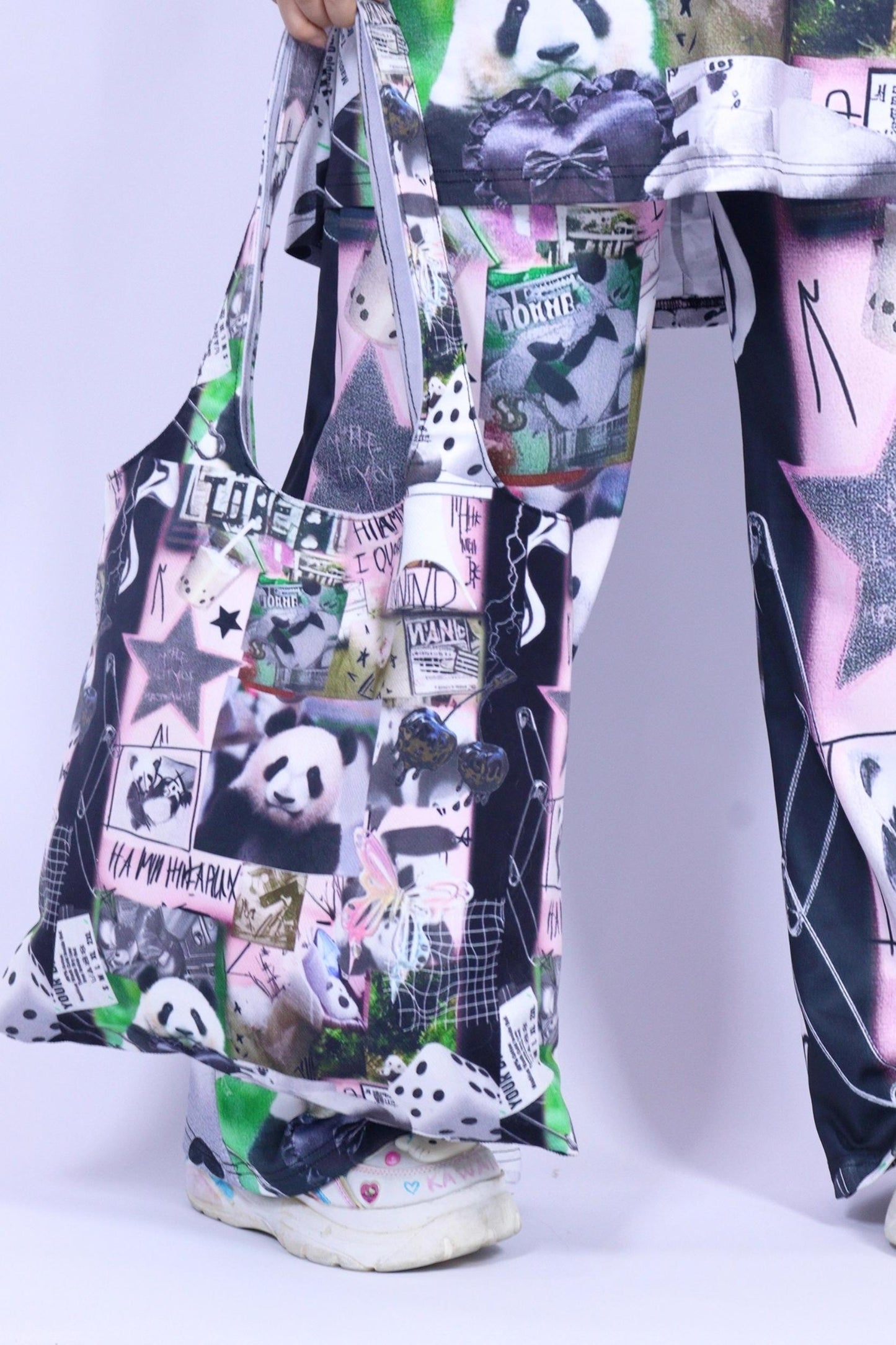 Mile Panda Canvas Shoulder Tote Bag