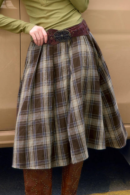 Retro Flowing Midi Skirt