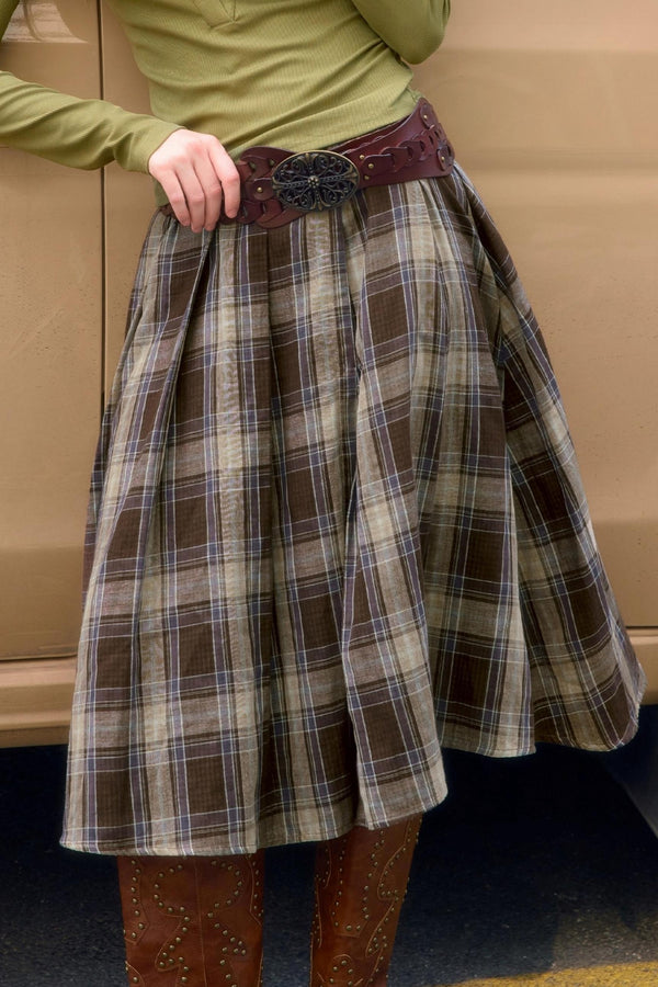 Retro Flowing Midi Skirt