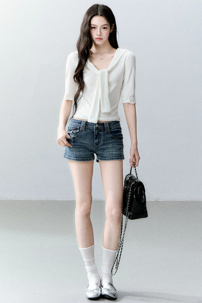 Glass Sugar Lace-Up Top Set-Up