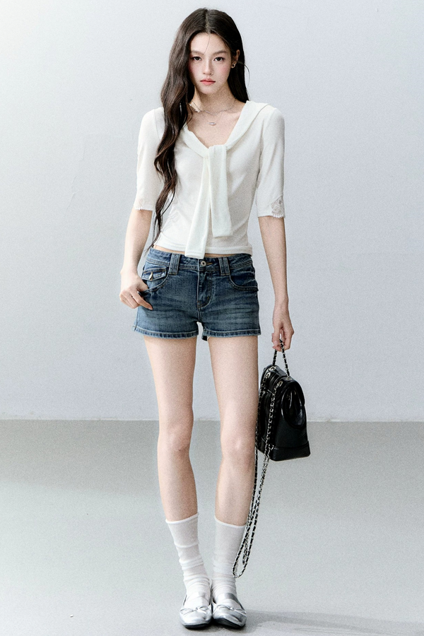 Glass Sugar Lace-Up Top Set-Up