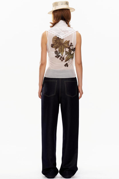 Grape Print Mesh Vest