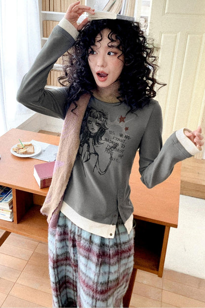 Crew Neck Long Sleeve T-Shirt