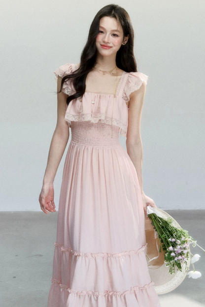 Robe d'été en dentelle patchwork