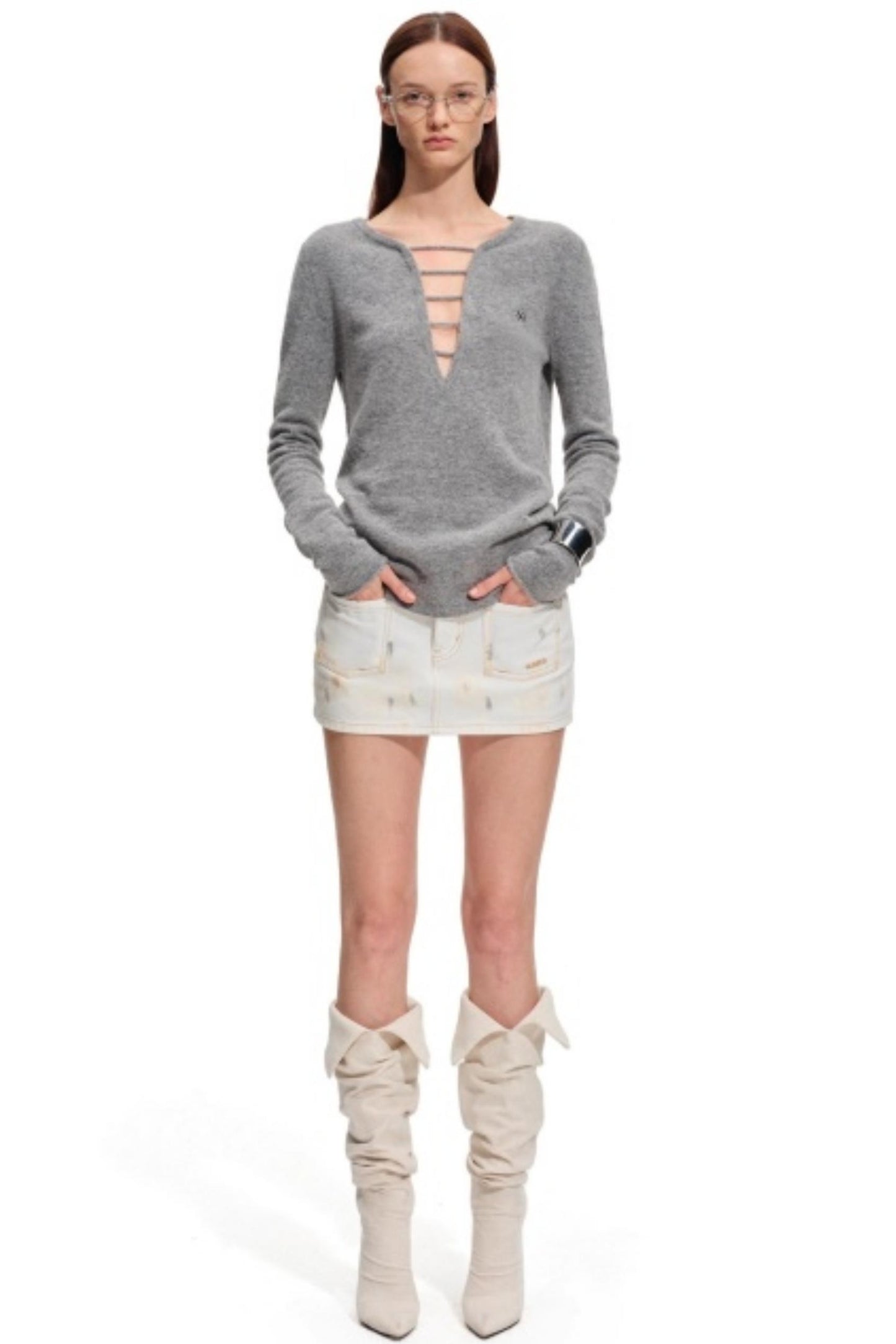 Alpaca Wool V-Neck Sweater