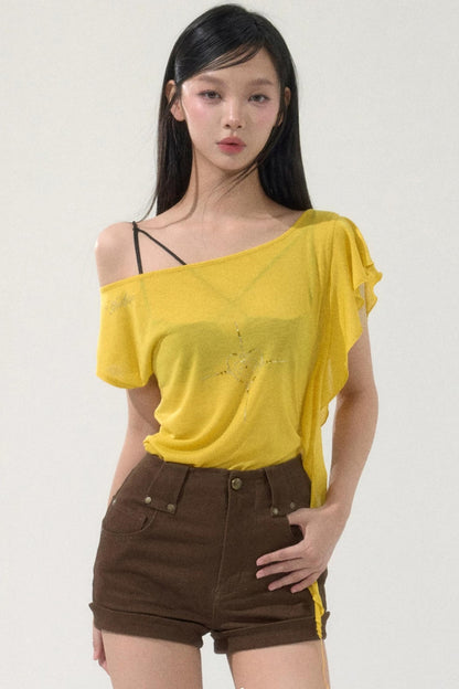 High-Waisted Metal Buckle Shorts