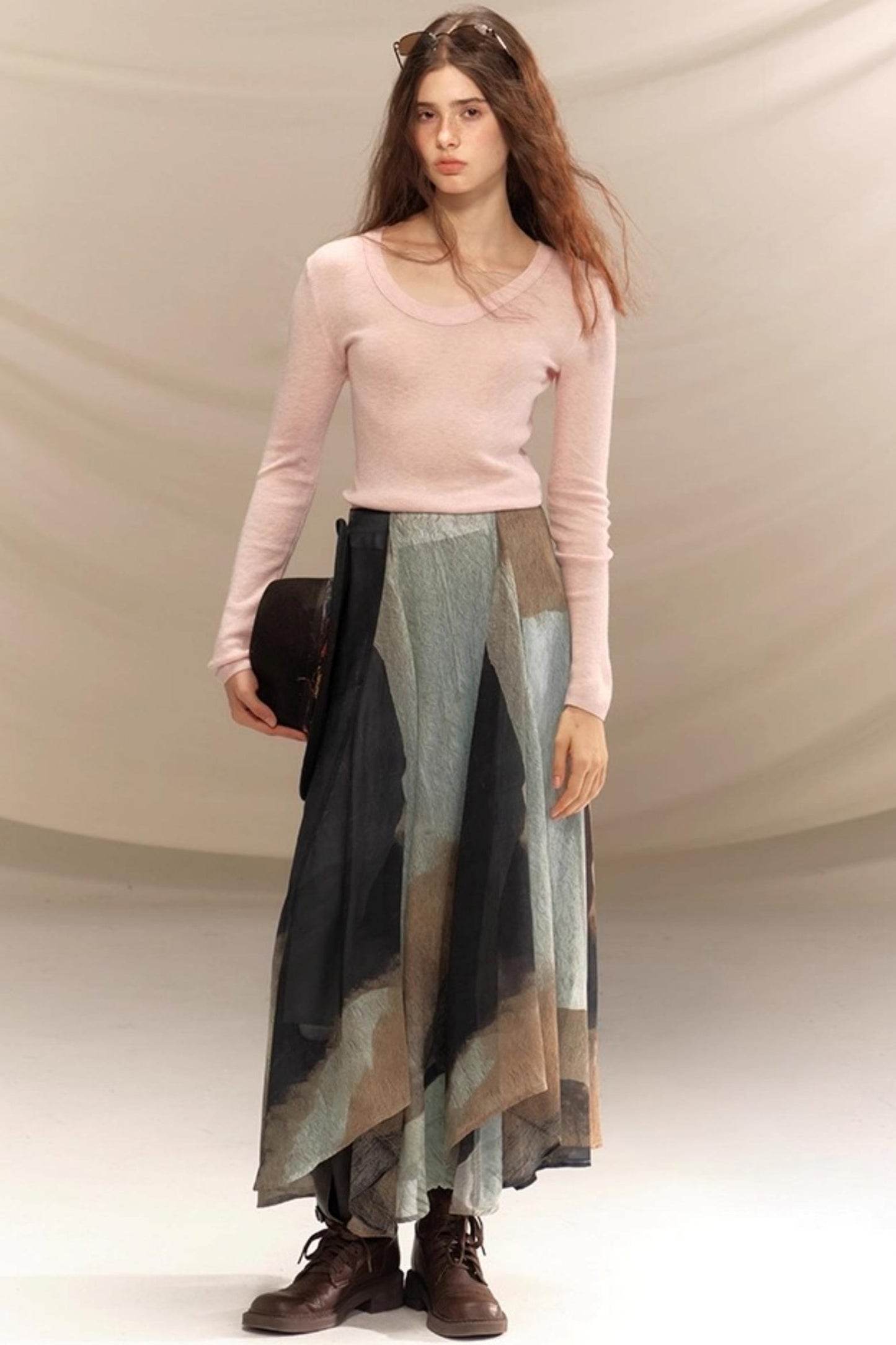 Amber Georgette Patchwork Skirt