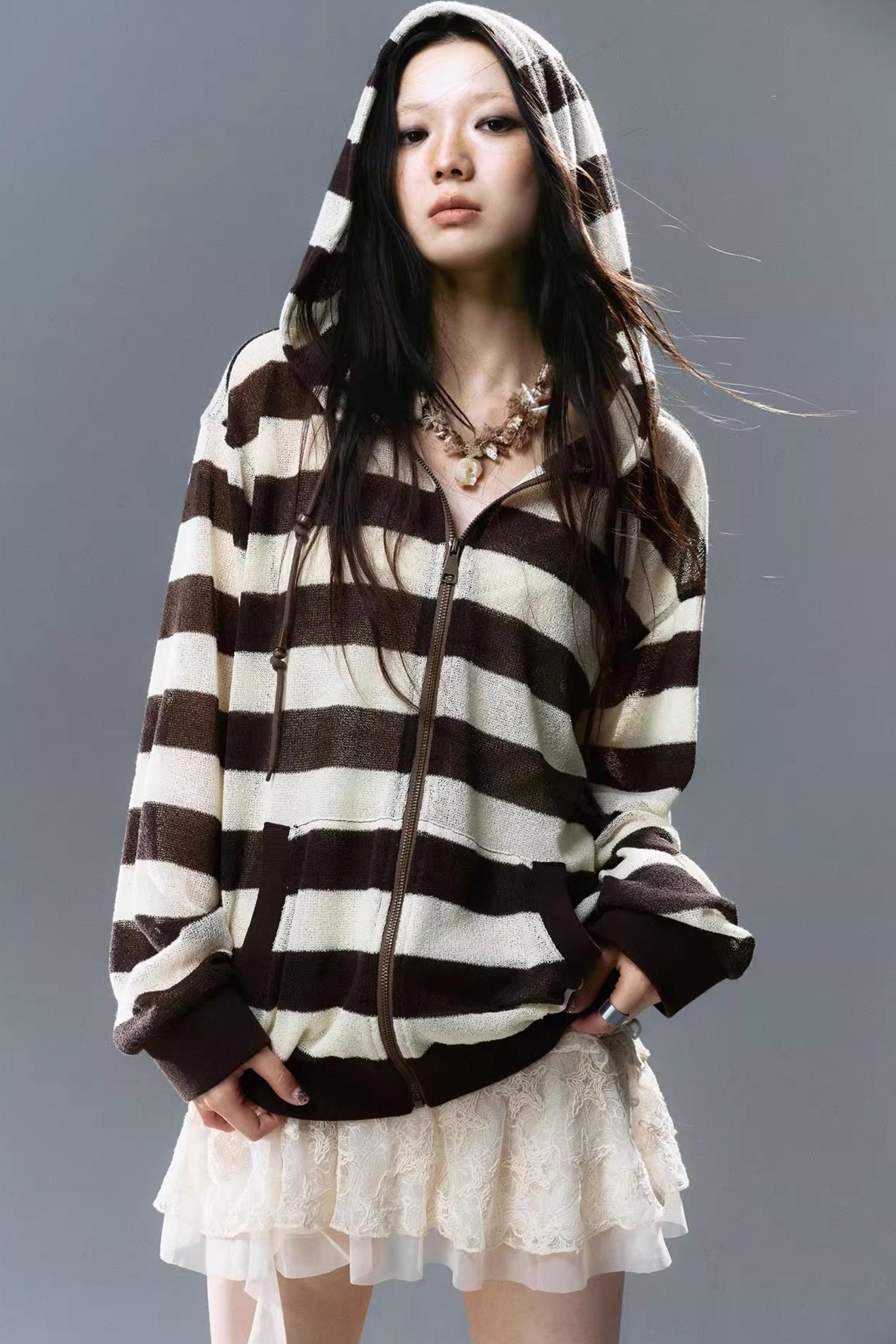 Striped Sunshade Hoodie