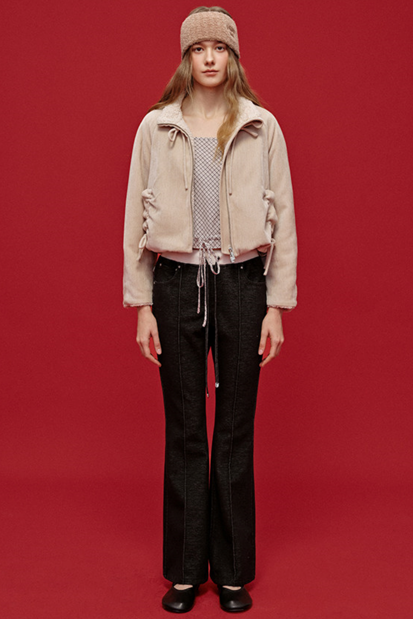 Embroidered Wool Denim Pants