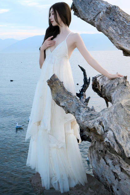 Spring-Summer Mesh Halter Dress