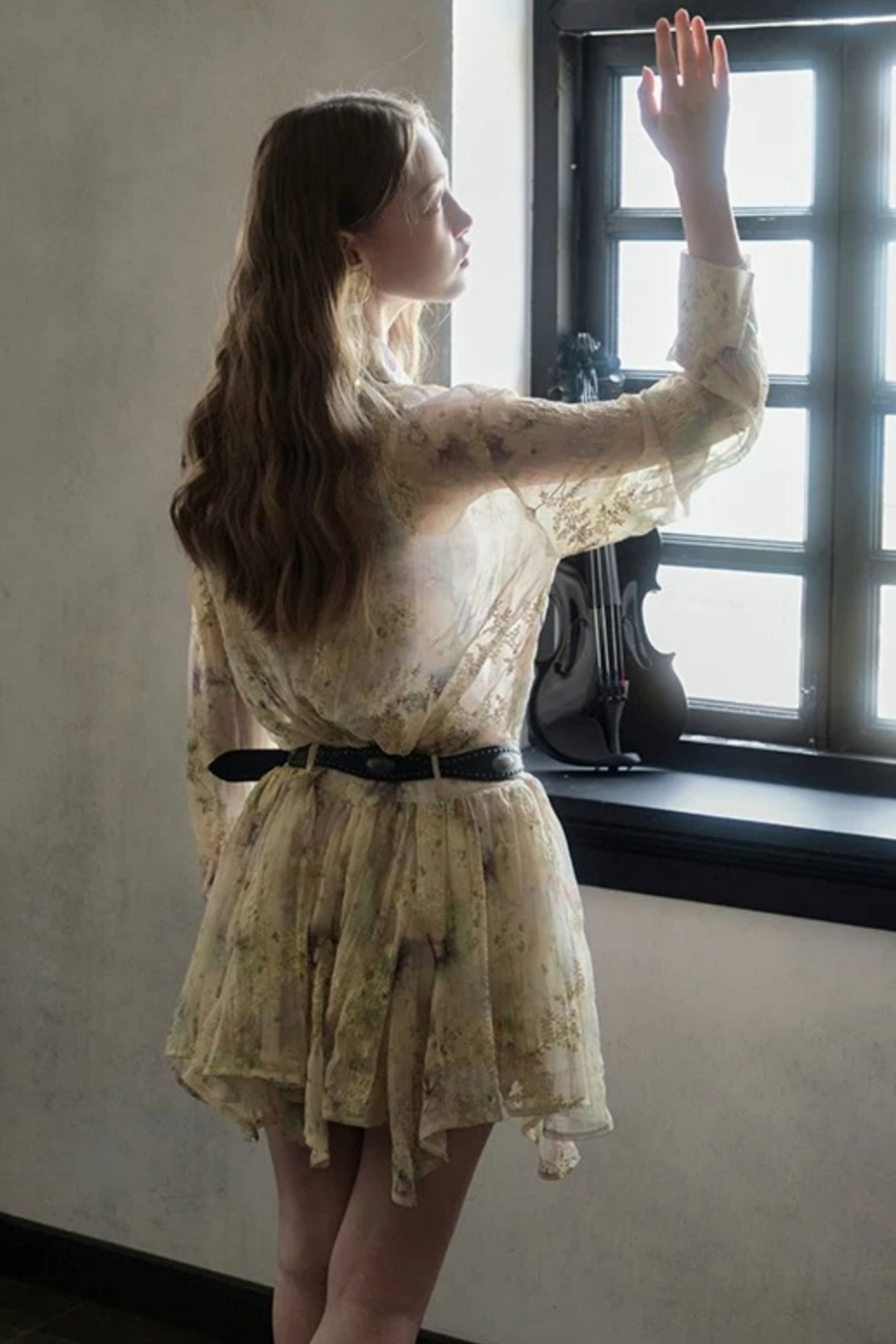Sunset Embroidery Pleated Dress Set