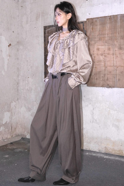 Tencel Pleated Wide-Leg Pants