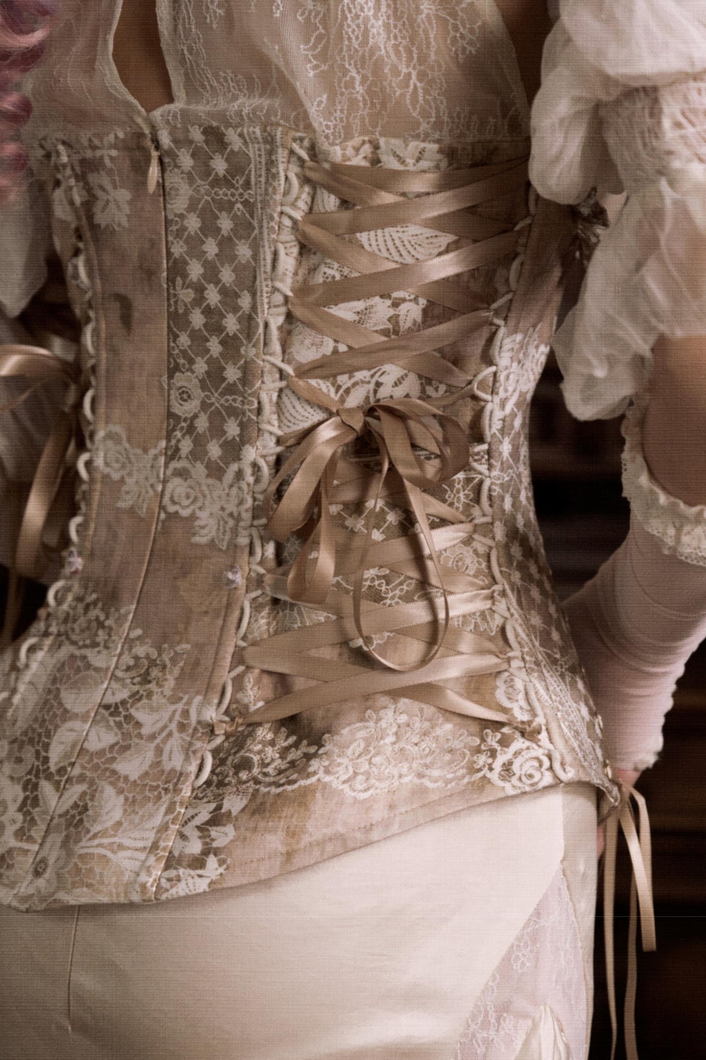 Elegant Herringbone Corset Slim Tunic Top Set