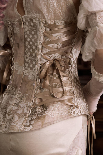 Elegant Herringbone Corset Slim Tunic Top Set