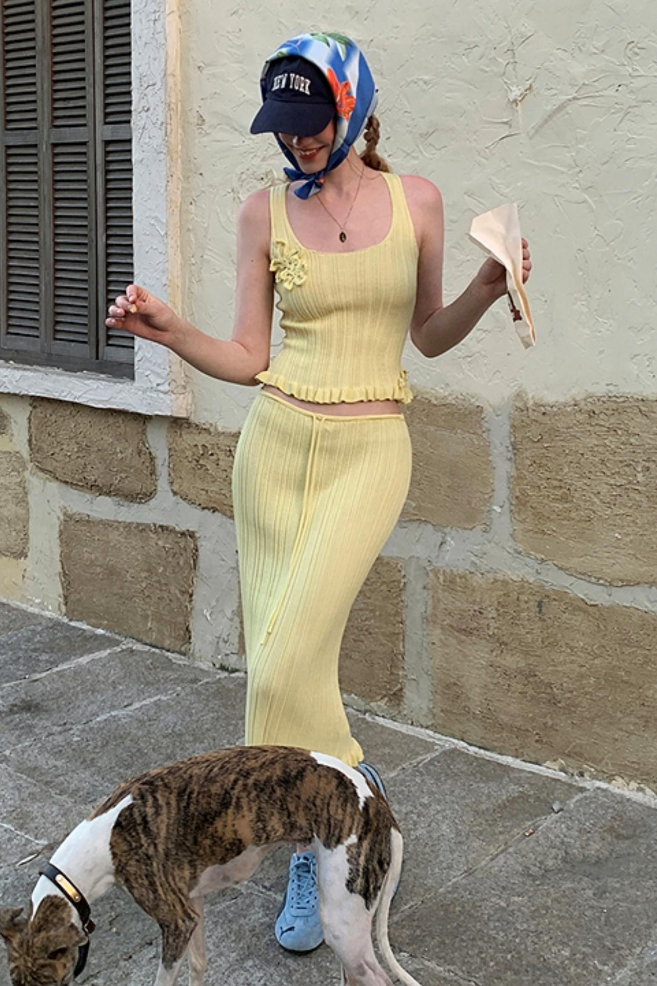 Bali Bloom Slim Earring Top Body Skirt Set-Up