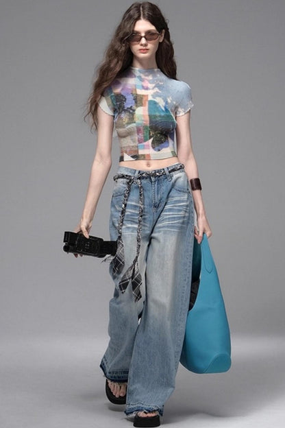 Classic Ripped Denim Jeans