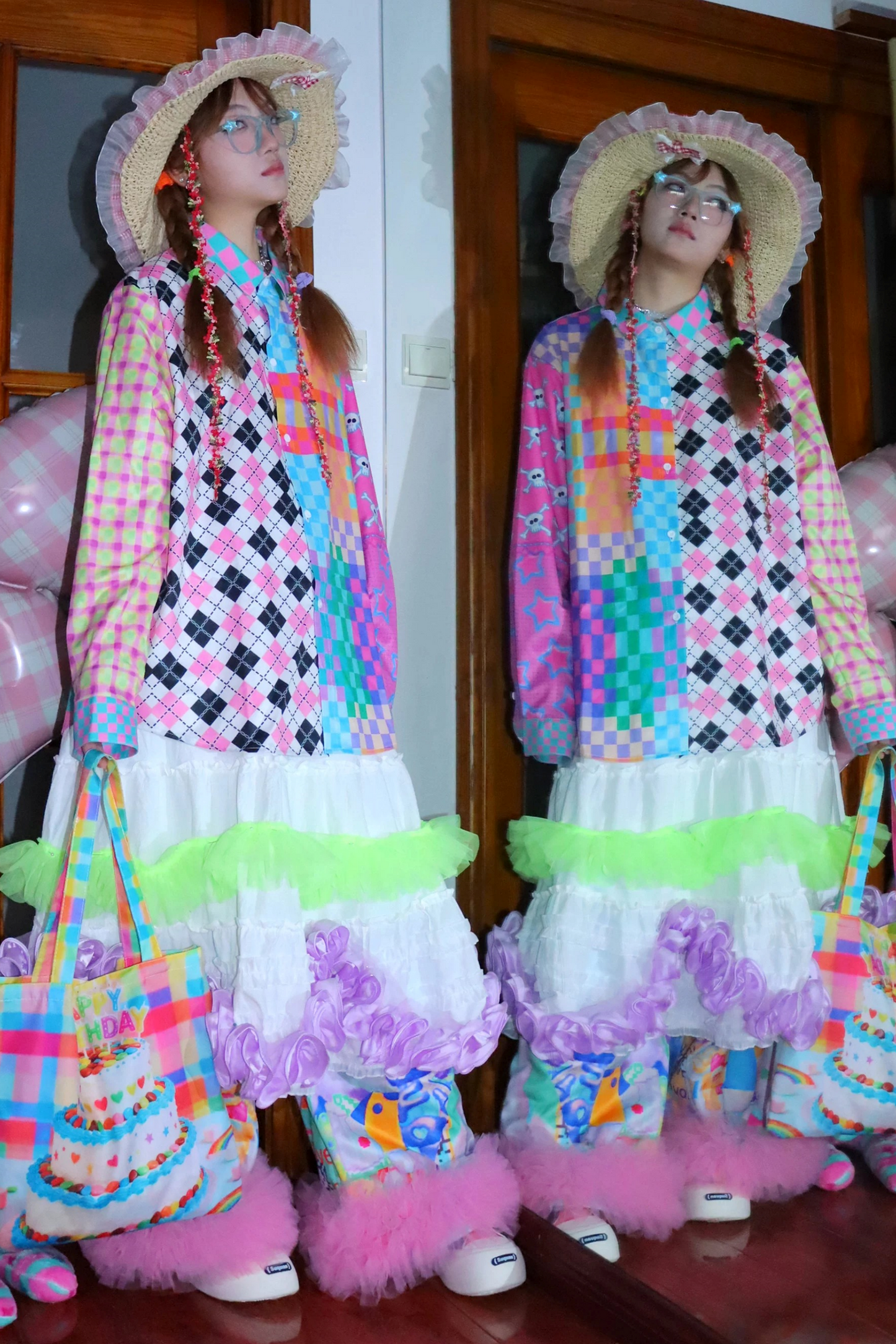 Colorful Patchwork Harajuku Blouse