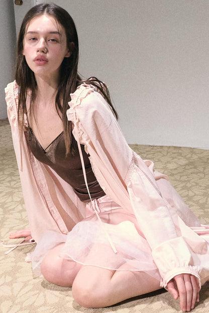 Sweet Imagination Micrometallic Loose Shirt Top