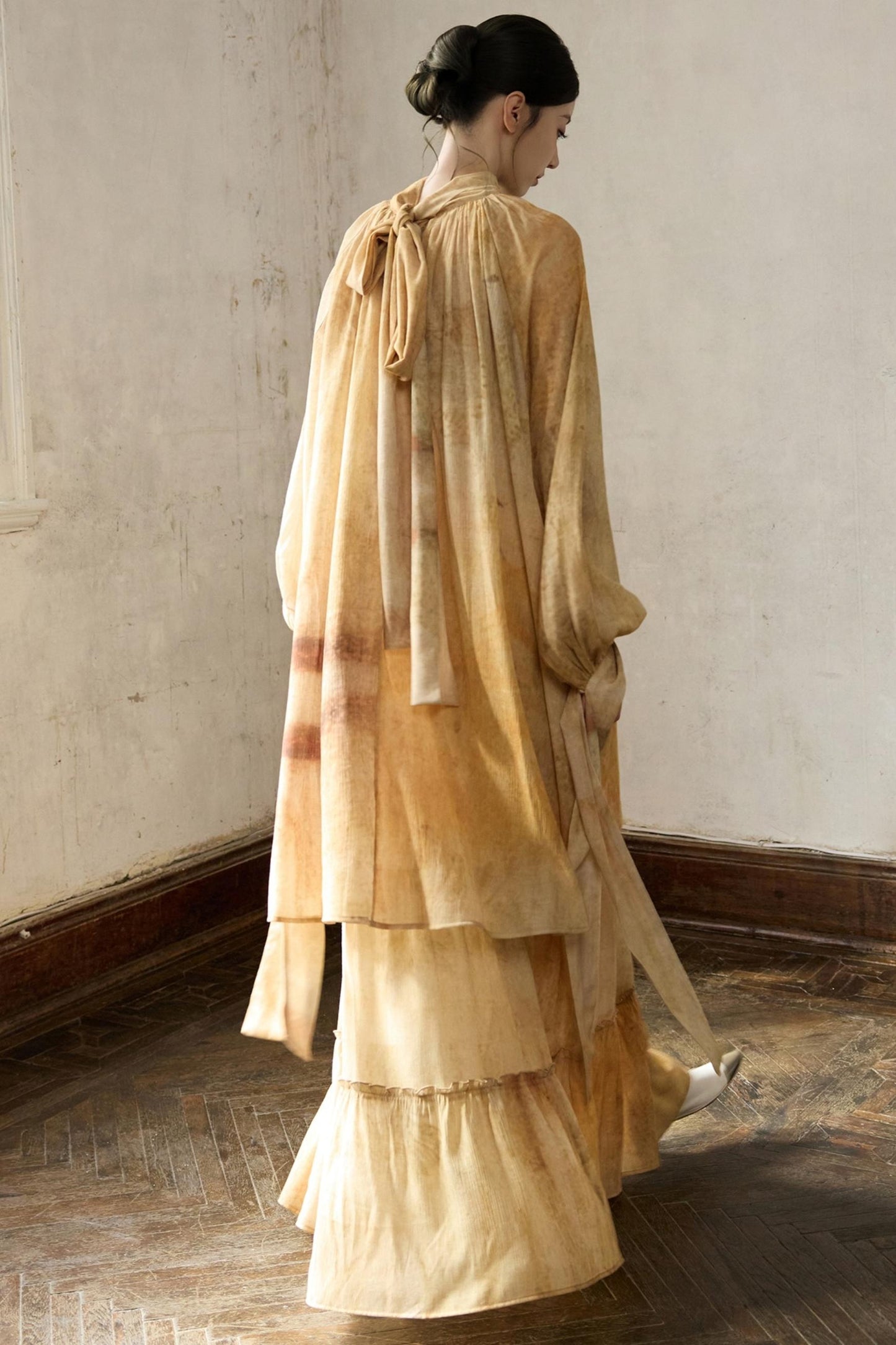 Romantic Lace-up Flowing Skirt Set-Up