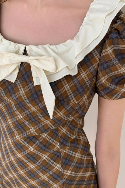 Check A-Line Waist Dress