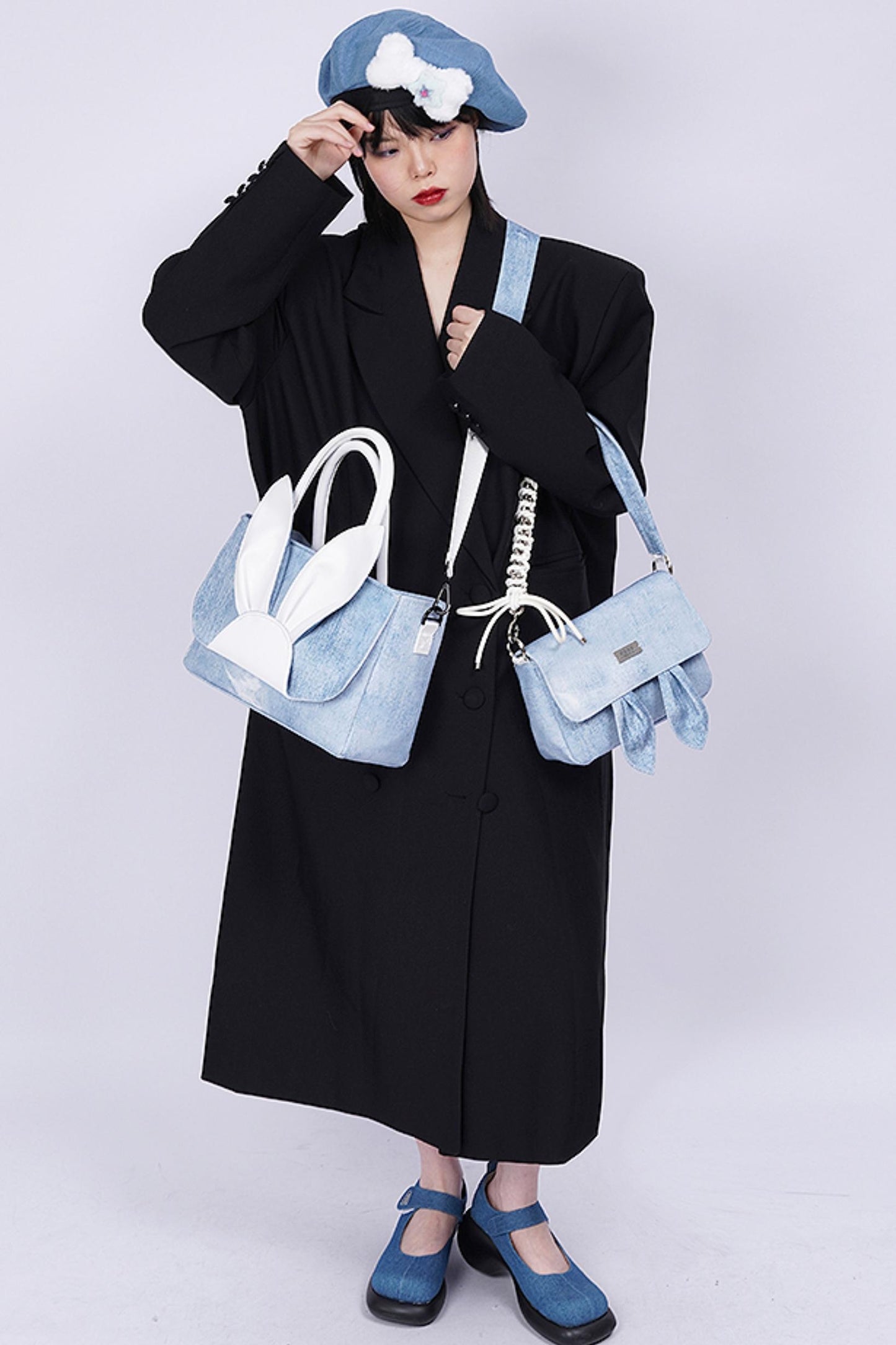 Denim Rabbit Tote Bag