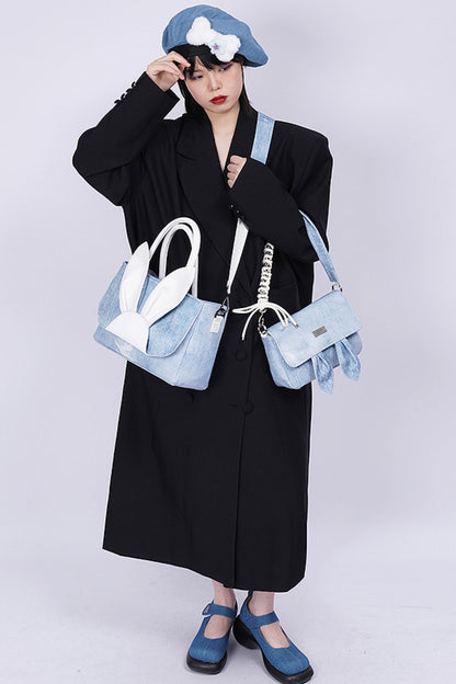 Denim Rabbit Tote Bag