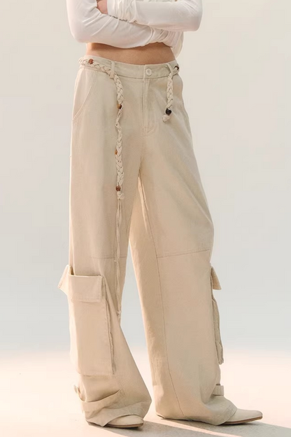 Distressed Washed Cargo Pants