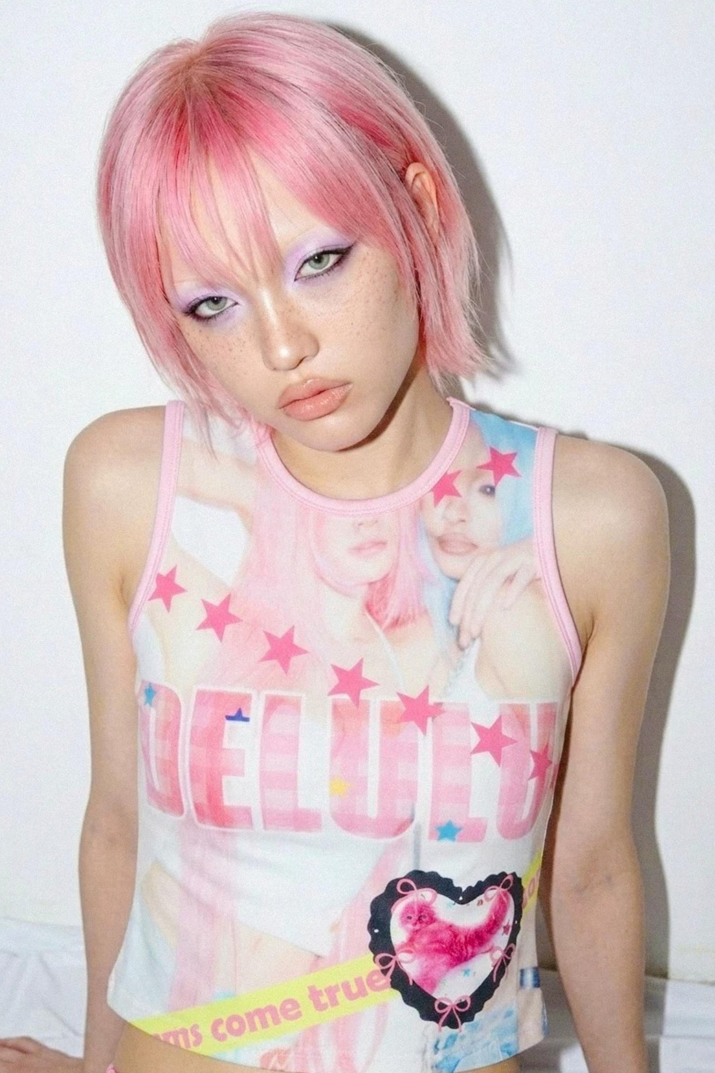 Amerikanisches Y2K-Tanktop mit Print