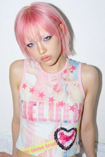 Amerikanisches Y2K-Tanktop mit Print