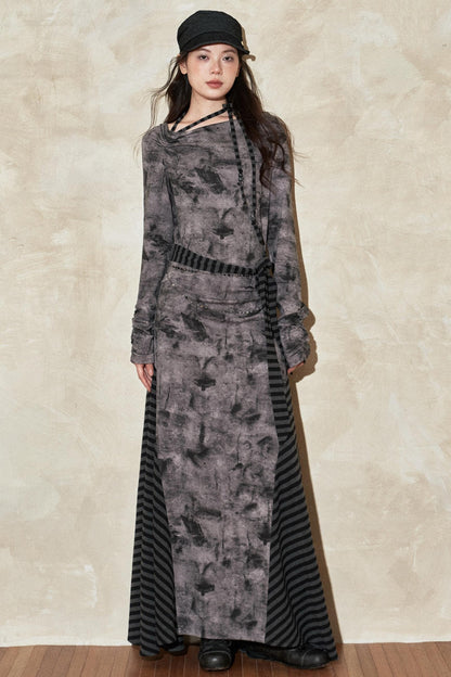 Gradient Patchwork Romantic Dress